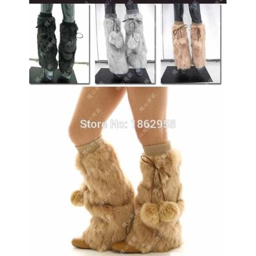 SJ090-01 Fashion Real Rabbit Fur 2020 Winter Warm Leg Warmers Free Shipping