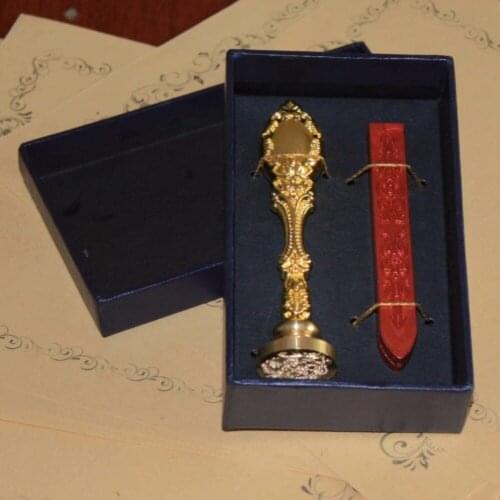 Wax Seal Stamp in gift Box with 1pcs wax,Retro Style Sealing Wax Stamp set,Deluxe Gift set 26 alphets,Greeting words for choose