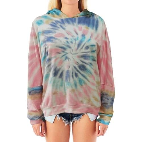 Oversized Tie Dye Women Hoodie Large Size Female Hooded Casual Sweatshirt Tops Harajuku Female Pullovers Clothes Women Hoodies