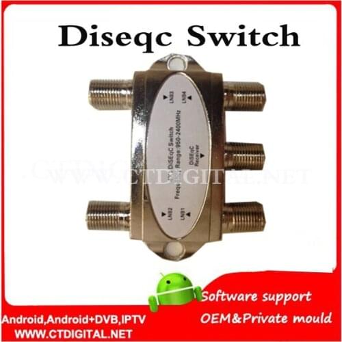 10PCS NEW 4 in 1 GD-41C 4x1 DiSEqC Switch Satellites FTA TV LNB Switch for satellite receiver free shipping