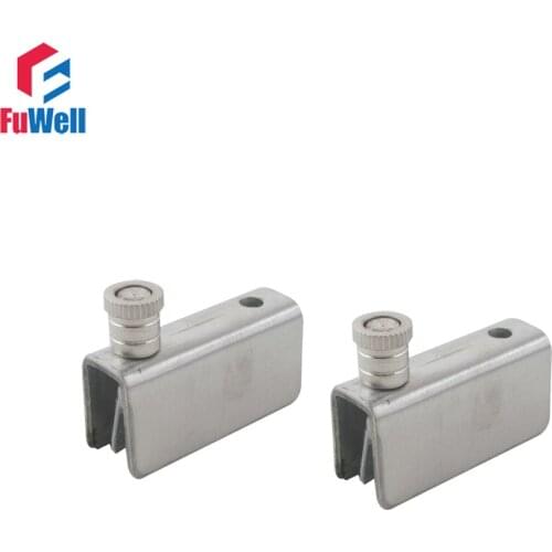 4pcs 52mm length Silver Tone Stainless Steel 8-10mm for Bathroom Shower Glass Door Hinge Clamps Clip