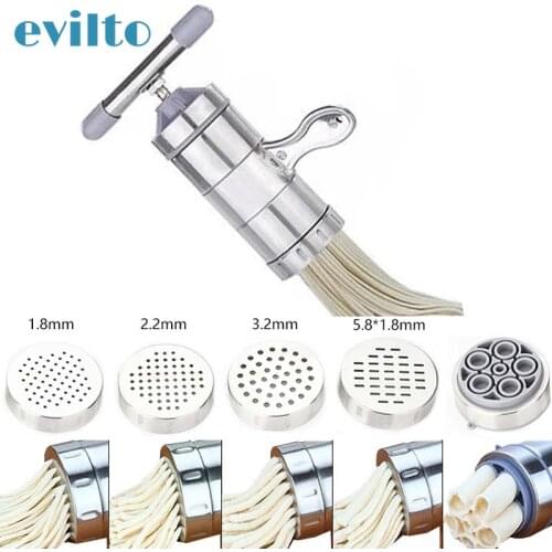 5pcs Manual Noodle Maker Home Stainless Steel Noodles Press Pasta Machine Crank Cutter Fruits Juicer Cookware Making Spaghetti