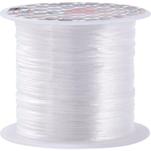 60m/roll 0.8mm Clear Crystal Elastic Fiber Wire Thread White Clear Color for Craft Jewelry Making Dyed Clear