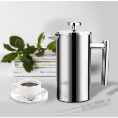 Stainless Steel Coffee Maker Double Wall Latte Tea Kettle Mocha Coffee Pot Espresso Percolator Pot Coffeeware Accessories