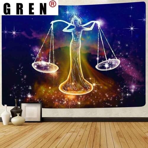 GREN Tapestry Wall Hanging Dreamlike Leo Libra Constellation Abstract Art Tapestries for Living Room Bedroom Home Dorm Decor