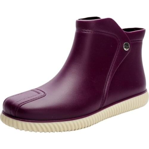 Short water boots womens boots fashion new wear womens soft rain boots anti-slip summer low rubber boots 36-40