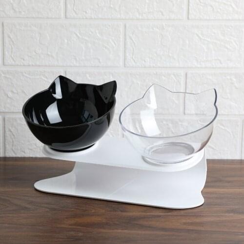 Cat Double Bowl Non-slip Cat Bowl With Raised Stand Food Water Bowls For Cats Small Dogs Feeders Pet Bowl Product Supplies