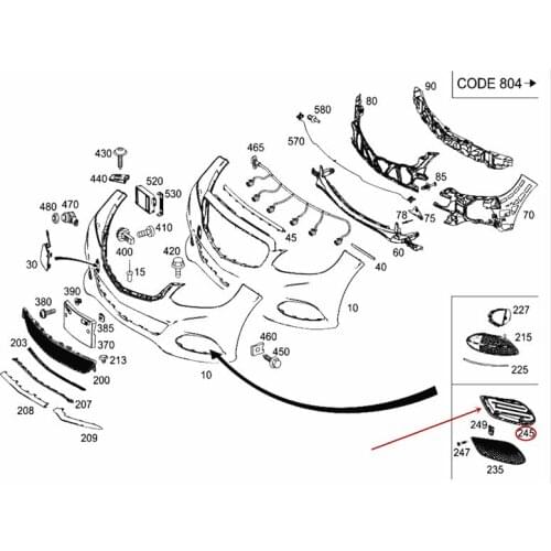 Car Front bumper Front bumper cover Suitable for A212mer ced es-be nz2014-2015 Front bumper fog light box Front bumper lampshade