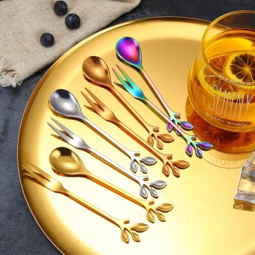 1 Stainless Steel Spoon Honey Spoon Nordic Leaf Spoon Leaf Spoon Stirring Spoon Coffee Spoon Wedding Table Supplies
