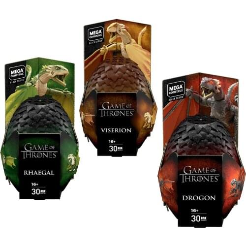 Mega Construx Game of Thrones: Drogon Building Rhaegal Building Vyserion Building Set Collectible Childrens Adult Gifts