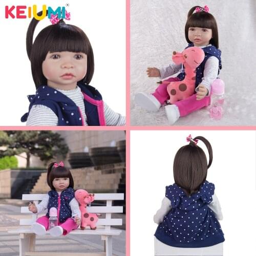 KEIUMI New Arrival Collect 24 Inch Reborn Bebe Dolls Style Soft Silicone Reborn Babies Doll Childrens Day Birthday Play Gifts