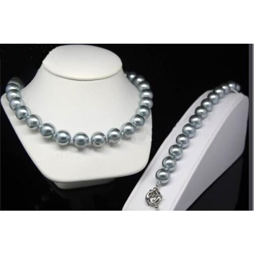 Wholesale Pack Sallei nanyang pearl 14mm sallei grey pearl set gift 54 women gift -jewelry