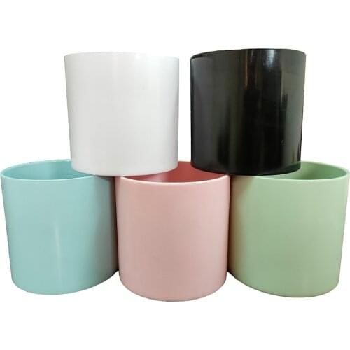 1Pcs Macaron Color Straight Flower Pot Simple Nordic Style Plastic Imitation Porcelain Succulent Plant Pot