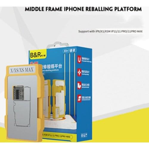 B&R 6in1 iBGA Pro BGA Reballing Platform for IPX XSMAX IP11 11PRO MAX Mainboard Double Side Magnetic Tin Planting Positioning