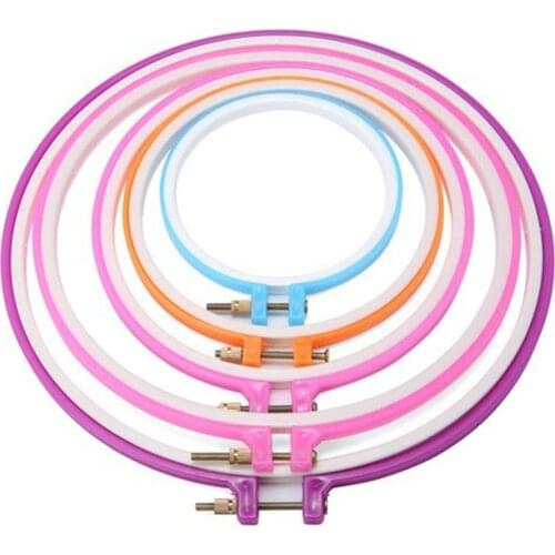 8-26cm Plastic Cross Adjustable Sewing Tool Plastic Embroidery Cross Stitch Hoop Ring Photo Frame home tools mix color supplies