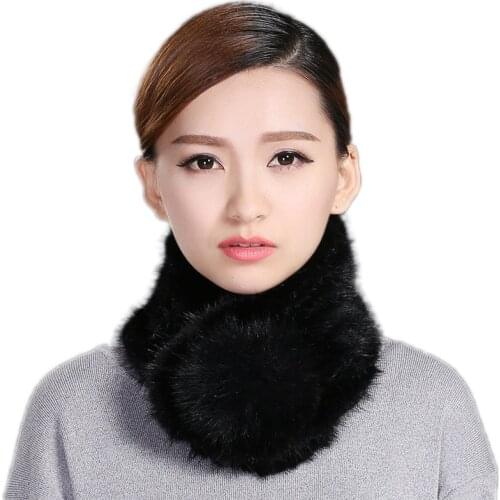 Real Mink Fur Scarf Neckerchief Women Winter Warm Knitted Mink Fur Collar Warm Shawl For Ladies