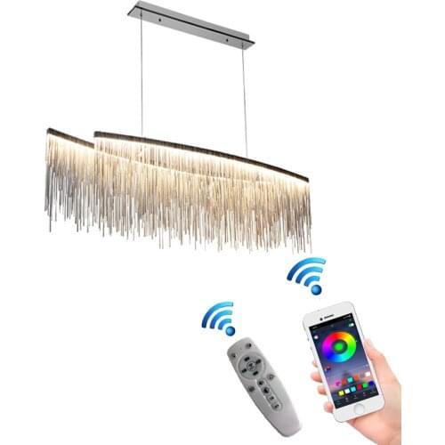 Modern App Remote control Tassel Aluminum Chain Pendant Lights nordic lamp living room decoration Creative luxury lamps