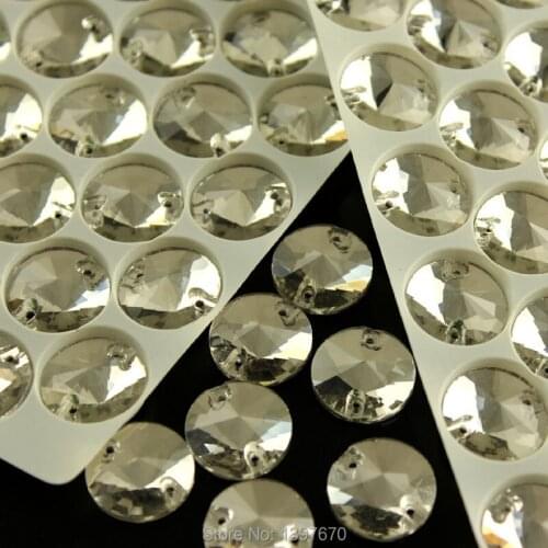 Super Shiny No Scrach Crystal clear round shape Glass Stones crystals Sew On Rhinestones Sewing Dress Making