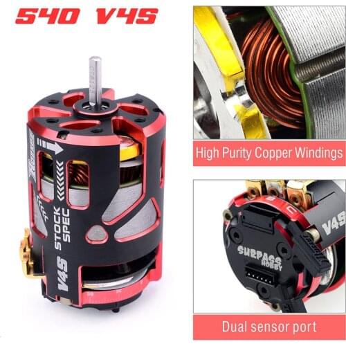 SURPASS HOBBY Rocket 540 V4S Brushless Motor Sensored Motor for 1/10 1/12 RTR F1 Rc Car Competition Racing RC Drift Car Trx4