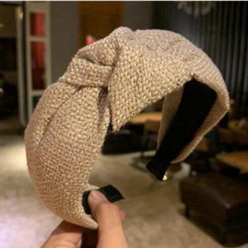 Top Knot Hairbands Women Handmade Hair Accessories Solid Cotton Headbands Adults Face Wash Head Band Ladies Outdoor Hairbands