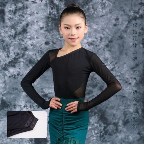 Latin Dance tops children long sleeve bodysuit girls ballroom Waltz Dance Clothes stage Dance Clothing kids Dance Shirt DL6204
