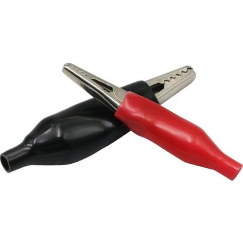 10pcs Alligator clip power test battery clip jacket red / Black Large / medium / small