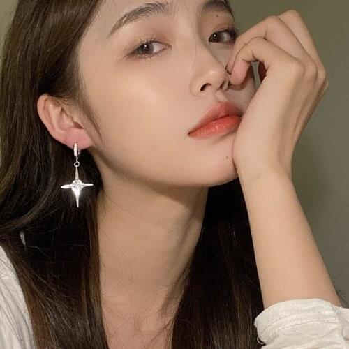 ZDMXJL 2021 New Cool Women Earring High Class Zircon Cross Ear Stud Drop Earrings Pandora 925 Original Accessories For Jewelry