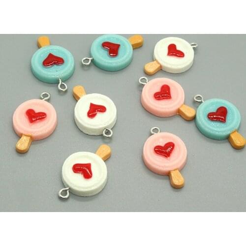 10pcs Cute Resin Lollipop Earring Food Charms Diy Mix Pendants For Necklace Keychains Decor Accessory Mini Candy Jewelry Make