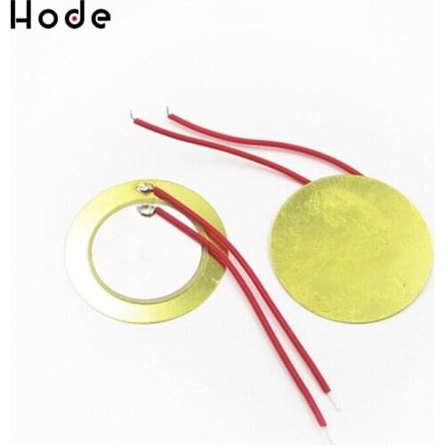 20PCS 27mm Piezo Elements Sounder Sensor Trigger Drum Disc + wire copper M19