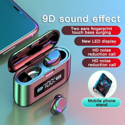 281 Tws 5.0 Earphone Stereo Wireless Headset Headphone Ipx7 Waterproof Earphone 1200Mah Led Smart Power Bank Earbuds