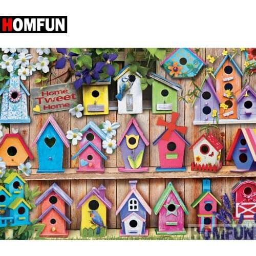 HOMFUN 5D DIY Diamond Painting Full Square/Round Drill "House landscape" 3D Embroidery Cross Stitch gift Home Decor A01106