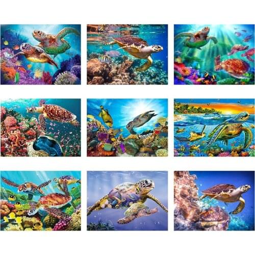 Muxun Full Square 5D Diy Diamond Painting Turtle 3D Diamond Embroidery Cross Stitch Diamond Mosaic Art Animal Home Decoration