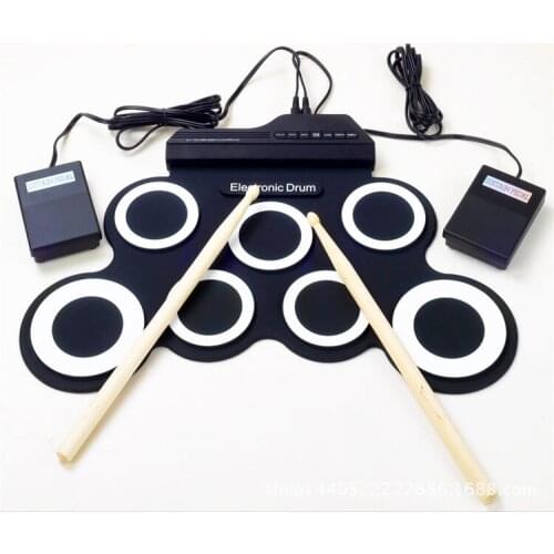White Green Black Icon Portable Drum Kit For Beginners To Practice Folding Silicone Electronic Drum