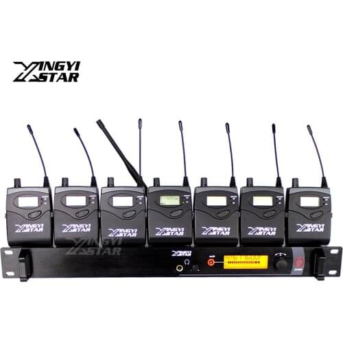 SR2000 Professional Monitoring UHF Wireless In Ear Earphone Stage Monitor System One Transmitter With 7 Receivers in Earphones