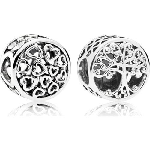 Baofu 925 Sterling Silver Beaded Simple Love Hollow Pattern Family Tree Suitable For Original Lady Bracelet DIY Jewelry