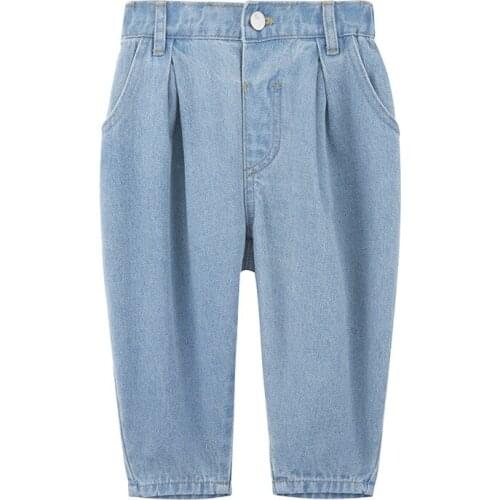 Children Clothing 2021 Spring New Childrens Pants Causal Jeans For Girl Boys Medium Waist Pure Color Baby Toddler Jeans 2-8 Yrs