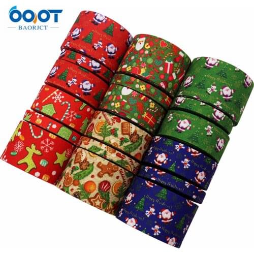 Double-Sided Christmas Thicken Cloth Ribbon 5Yards M-21820-1359 38MM DIY Hairclip Apparel Accessories And Sewing Decorations
