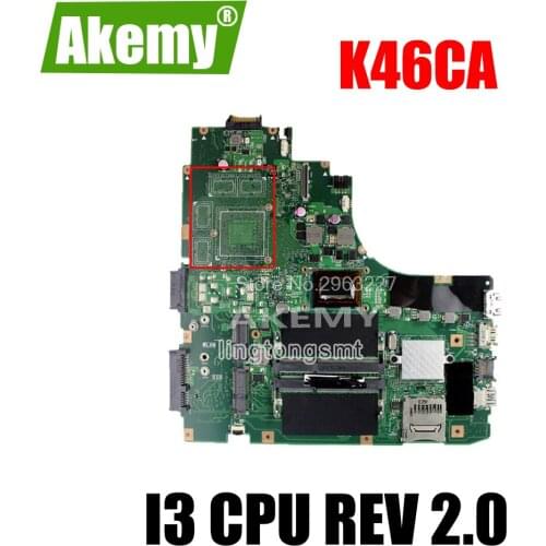 K46CA motherboard REV2.0 i3-CPU For Asus K46C K46CM K46CB S46C A46C Laptop motherboard K46CA Mainboard K46CA motherboard test OK