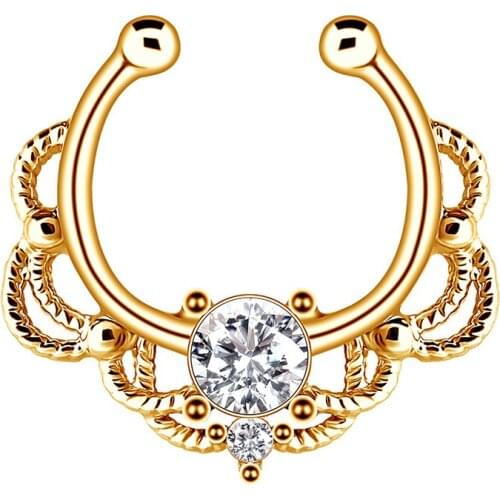 Nose ring zircon nose ring creative micro-inlaid rhinestone nose nail round nose septum human body piercing jewelry