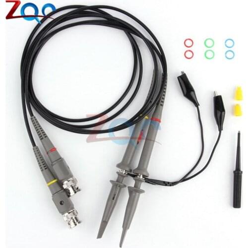 2Pcs Oscilloscope Probe kit P6100 100MHz 1X 10X High Precision Alligator Clip Test Low Passive Limpedance Attenuation Probe