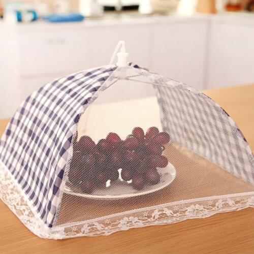 Kitchen Food Cover Dinner Table Foldable Umbrella Mesh Dish Covers Anti Fly Mosquito Net BBQ Picnic Lid Kitchen Tools