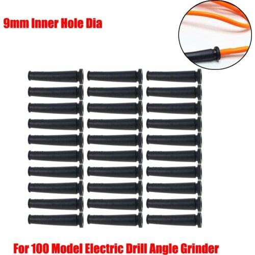 Hot 50pcs Wire Sleeve Boot 9mm Inner Hole Dia Plastic Protective Cords Cable Sleeve For 100 Model Electric Drill Angle Grinder