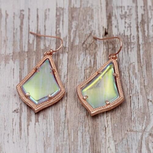 Hot Selling Kinds Of Color Cats Eye Stone Inaly Cooper Water Drop Dangle Earrings AB Color Crystal Stone Teardrop Women Jewelry