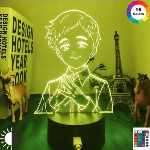 Manga The Promised Neverland Led Lamp for Child Bedroom Decor Night Light Birthday Gift Room Table Anime 3d Light Norman