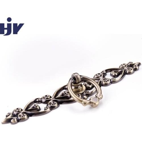 HJY Furniture Cabinet Brass Handles for Drawers Kitchen Vintage Bronze Pull Knobs Cupboard Wardrobe Door Pulls Accessories Z440