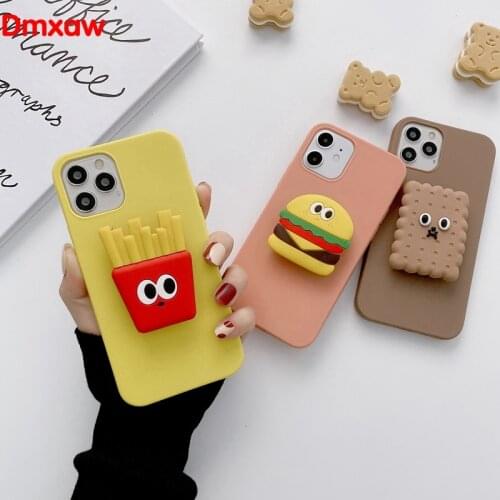 Cute Carton Food Holder Case For Xiaomi Redmi K40 K30 K20 PRO 10X Pro 8 8A 7 7A 6 Pro 6A 5 Note 8T 5 Pro Soft TPU Cover