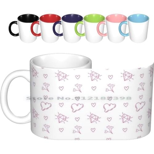 Cute Minimalist Pattern-Pink And With Design-Summer 2021 Ceramic Mugs Coffee Cups Milk Tea Mug Lovely Pattern Pattern Pink