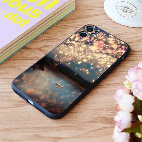 For iPhone Wish Lanterns For Love Print Soft Matt Apple iPhone Case 6 7 8 11 12 Plus Pro X XR XS MAX SE