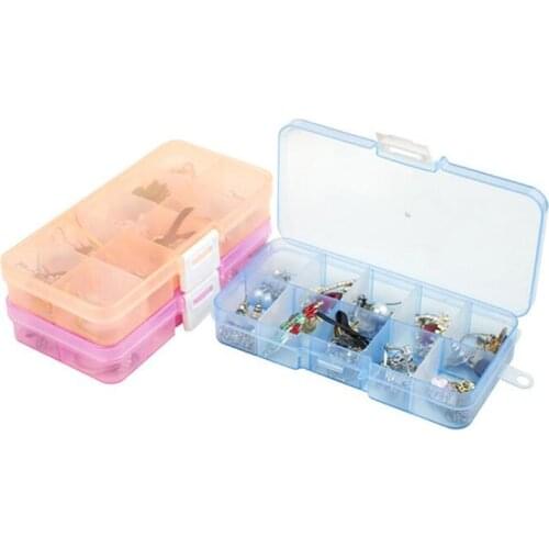 New 10 Slots Cells Colorful Portable Jewelry Tool Storage Box Container Ring Electronic Parts Screw Beads Organizer Plastic Case