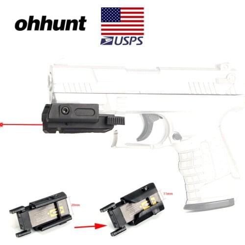 Ohhunt Hunting Red Dot Laser Pointer Red Laser Sight with Picatinny to Dovetail Rail Mount for Tactical Riflescope Glock Pistol